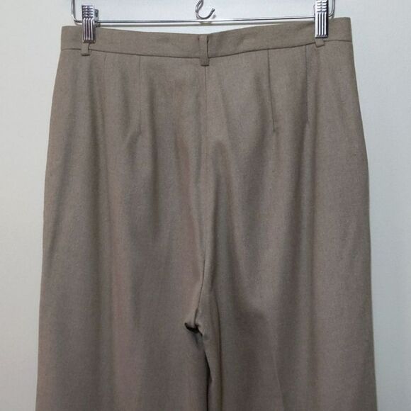 Vintage Lands End Tan Cashmere Wool  Trouser Pants Pleated High Waist Size 10 - Picture 10 of 16